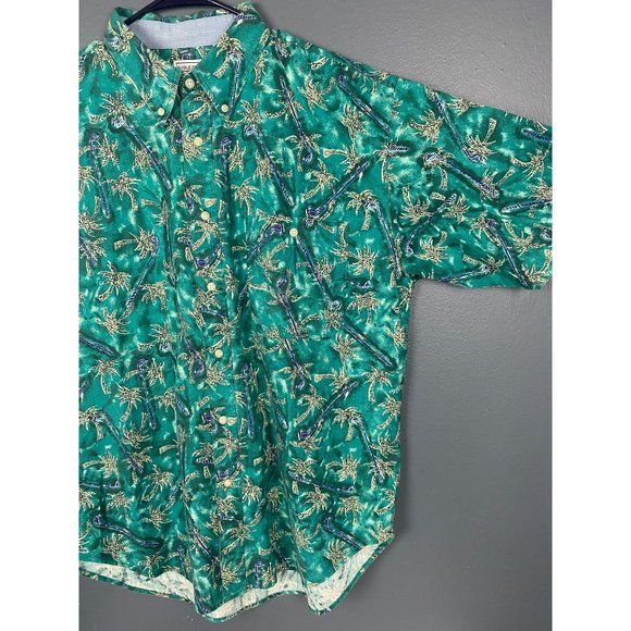 BUGLE BOY COMPANY Hawaiian Sz. L Men's Short Sleeve Shirt - Picture 4 of 10